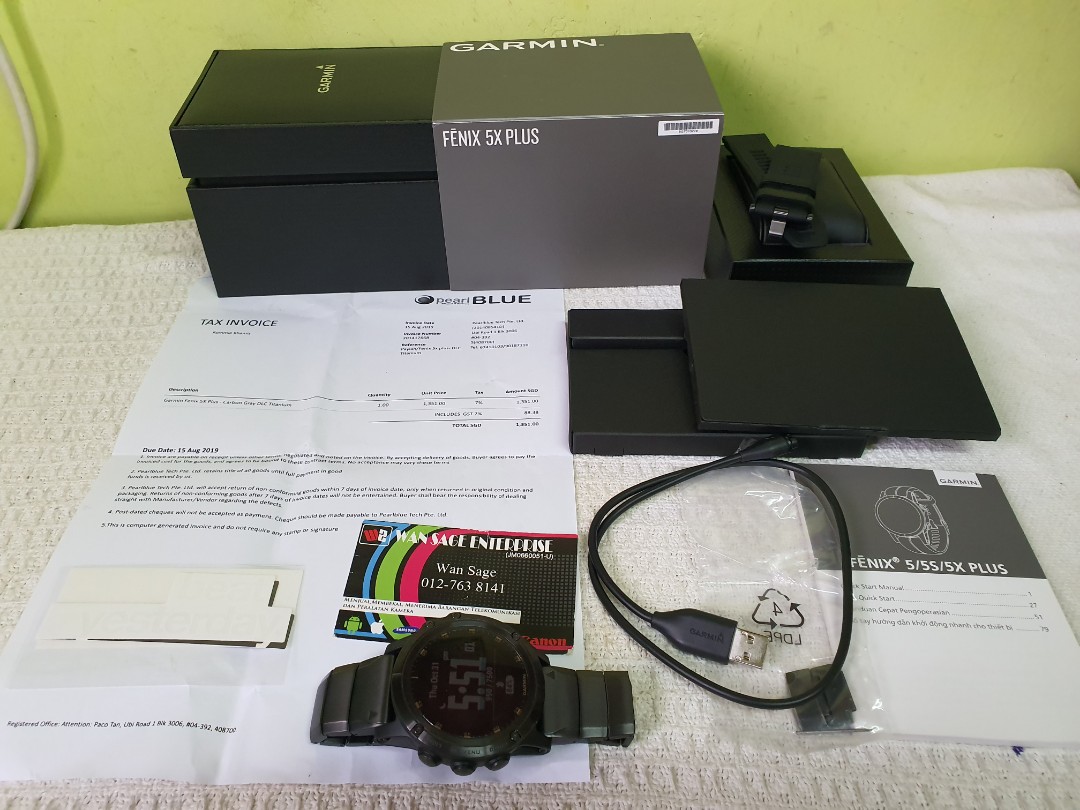GARMIN Fenix 5X PLUS Sapphire Edition CARBON GRAY Titanium With