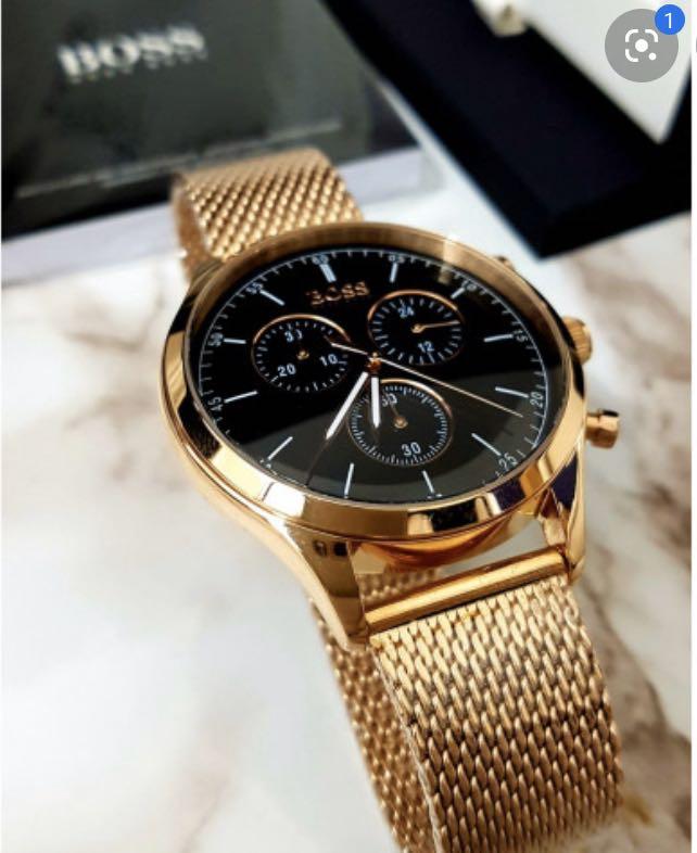 hugo boss companion watch gold