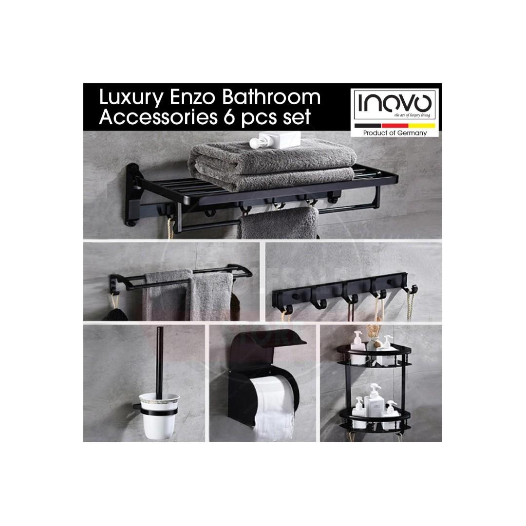 INOVO Loure Bathroom Accessories in Stainless Steel 6 pcs set - INOVO  Singapore