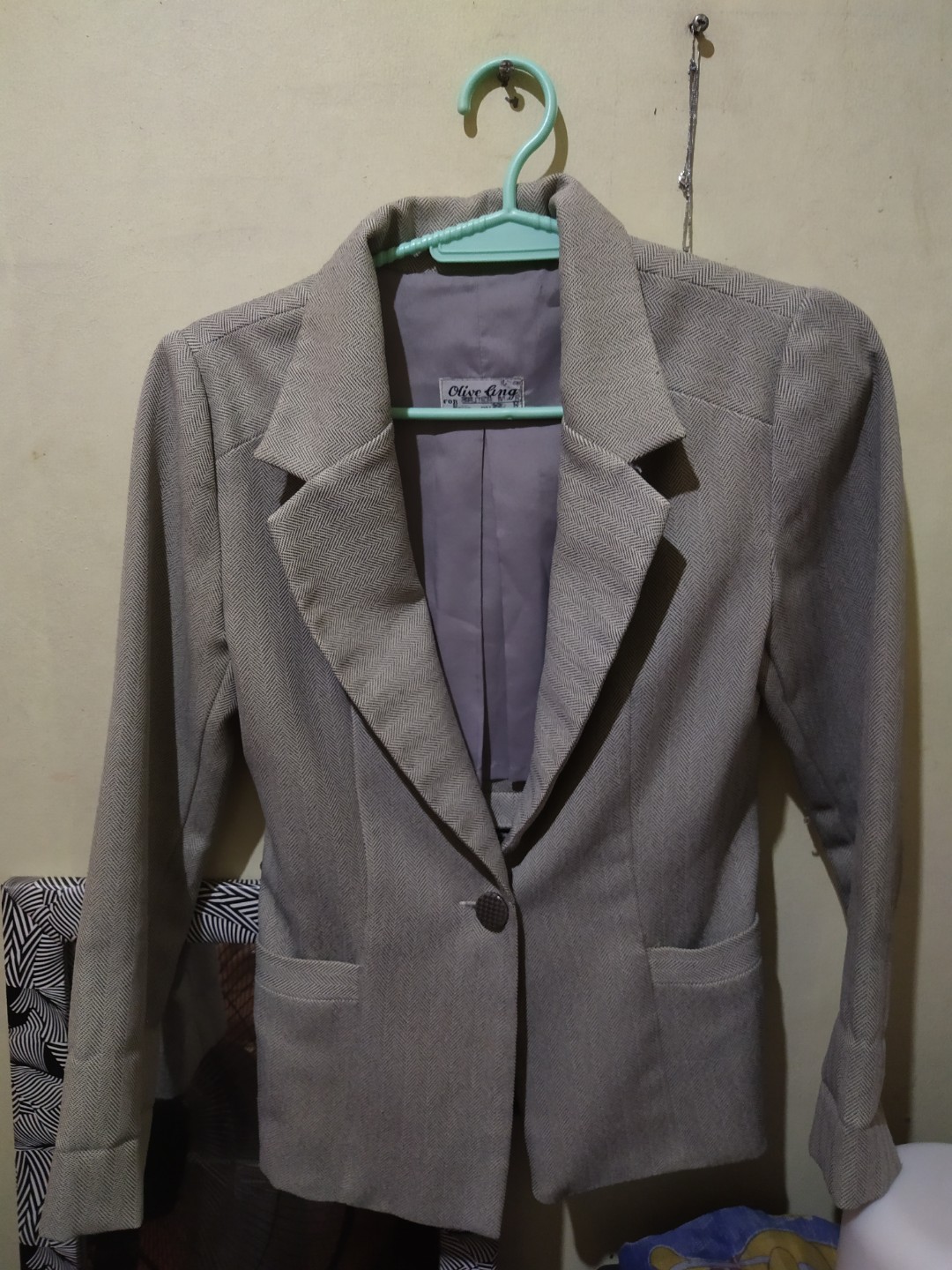 Light gray blazer, Women's Fashion, Coats, Jackets and Outerwear on