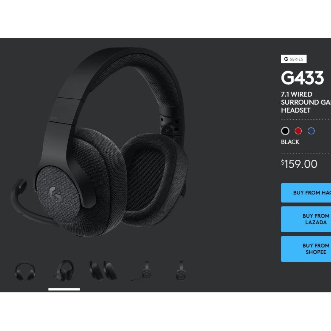 Casque micro Gaming Logitech G433 / Surround 7.1/ PC, Xbox One, PS4, Switch