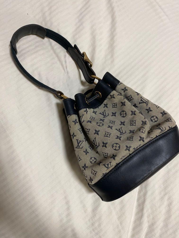 Louis Vuitton Navy Blue Nano Noe Noelie Mini Lin Bucket Bag