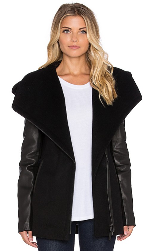 Mackage leather sleeve jacket on sale