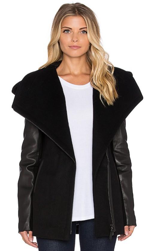 Mackage leather sleeve coat clearance