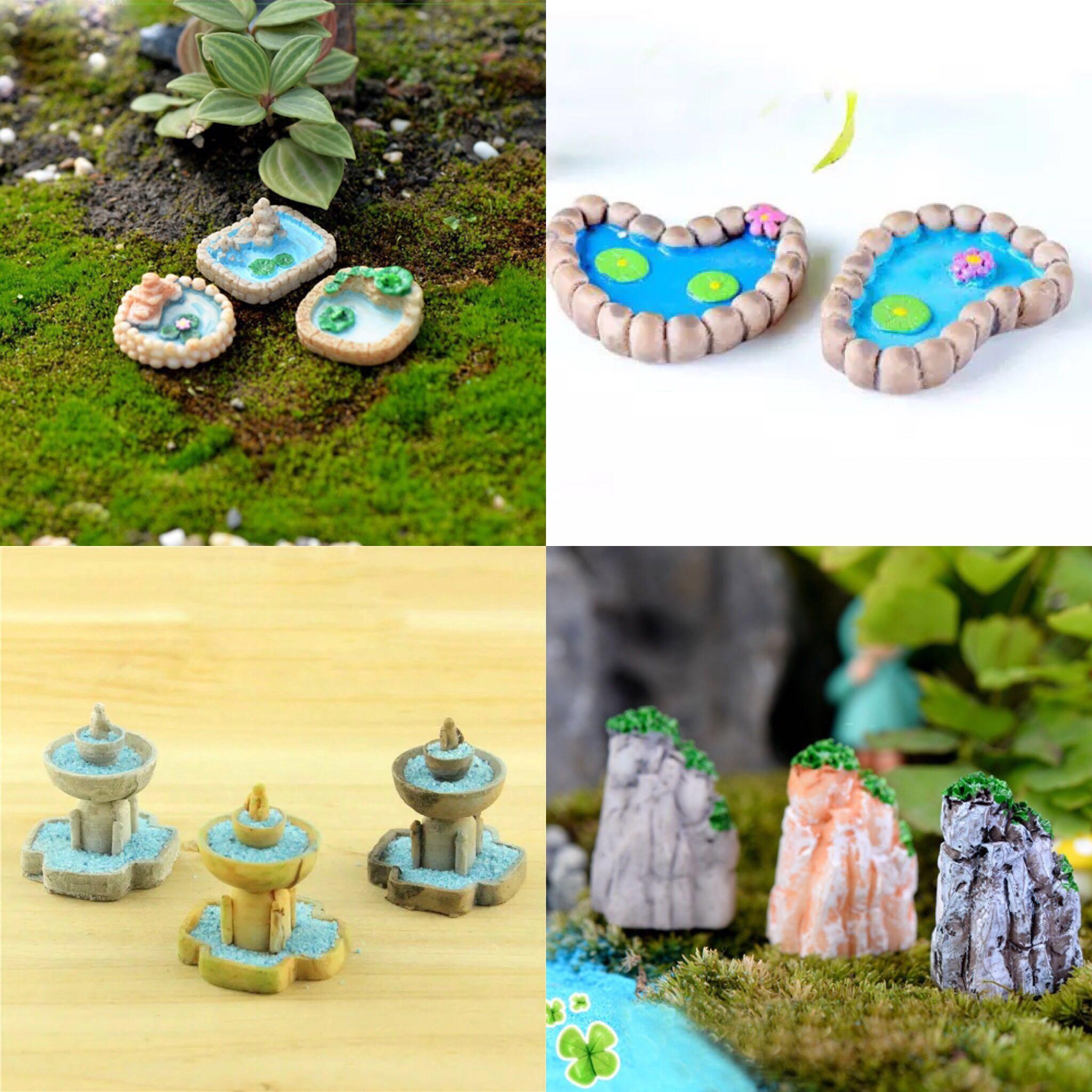 Micro Landscaping Fairy Garden Accessories Miniature Pond Rocky Hill Gardening On Carousell