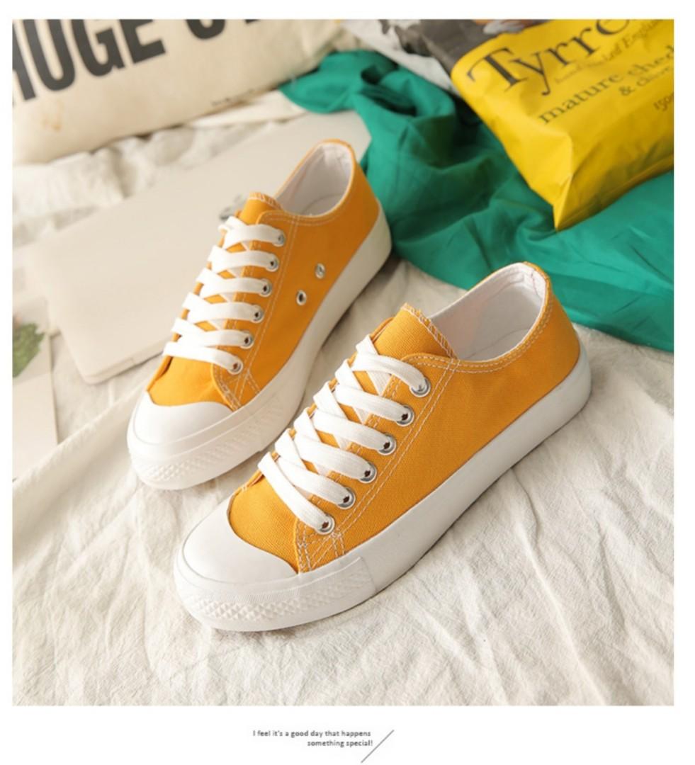 Mustard Yellow Sneakers, Women's 
