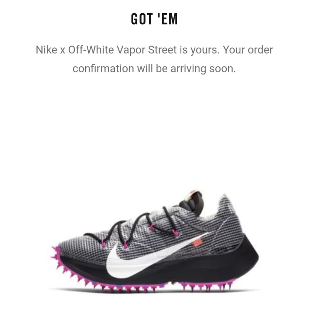 nike order in progress