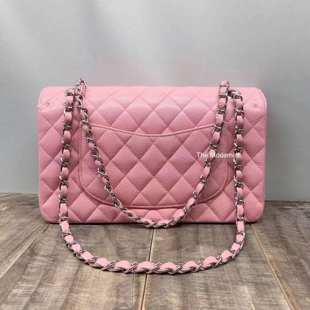 Authentic Vintage Chanel Sakura Pink Caviar Leather GHW Medium