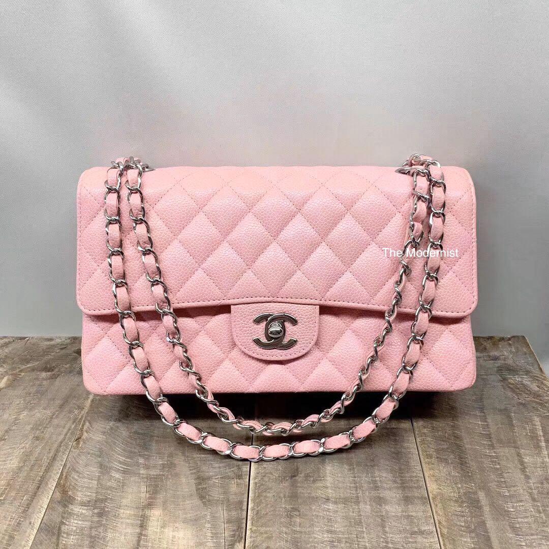 RARE🌸 Authentic Vintage Chanel Sakura Pink Caviar Leather Medium Double  Flap