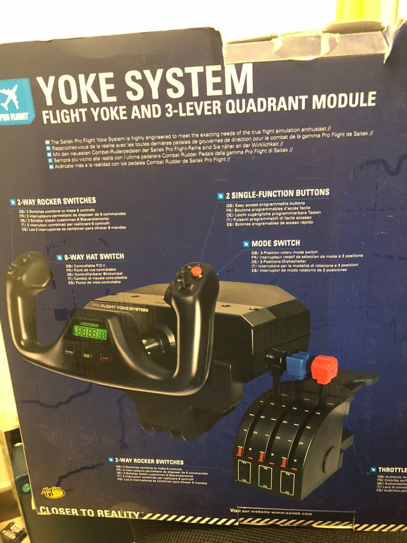 模擬飛航控制器 controller joystick Saitek Yoke System flight and 3 level
