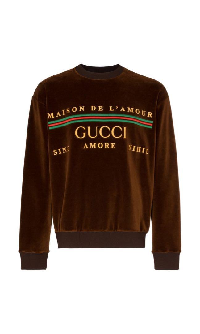 Gucci velvet on sale sweatshirt
