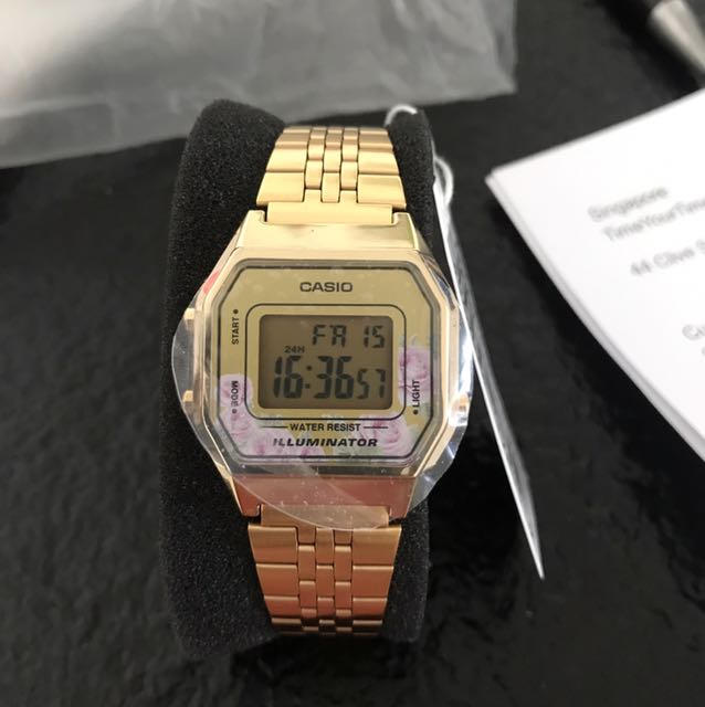 Casio LA680WGA 4C vintage series digital ladies floral watch