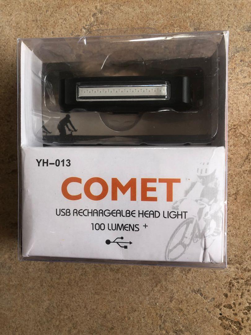 COMET USB Rechargeable Head light 100lumens Sports Equipment Bicycles Parts Parts Accessories on Carousell