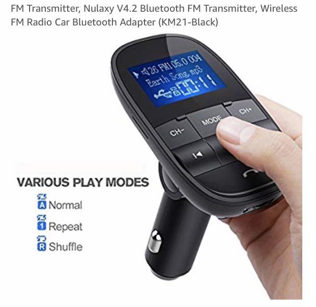 FM Transmitter, Nulaxy V4.2 Bluetooth FM Transmitter, Wireless FM Radio