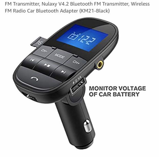 FM Transmitter, Nulaxy V4.2 Bluetooth FM Transmitter, Wireless FM Radio
