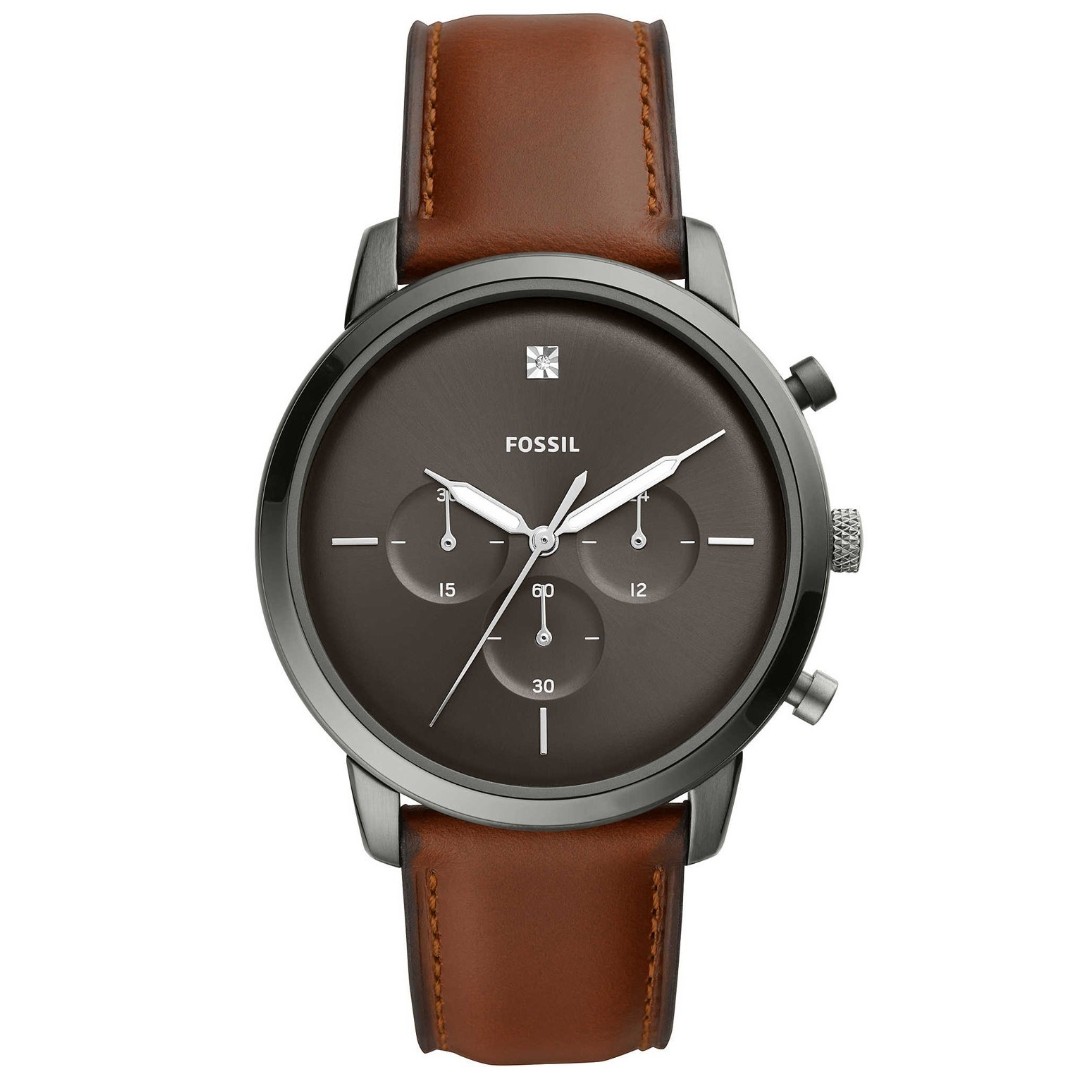 Fossil neutra chronograph amber leather watch new arrivals