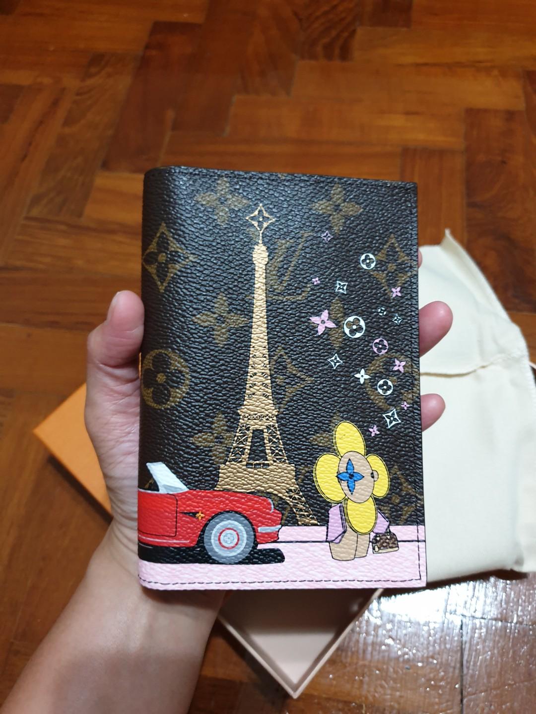 Louis Vuitton Monogram Vivienne Xmas Paris Passport Cover Rouge