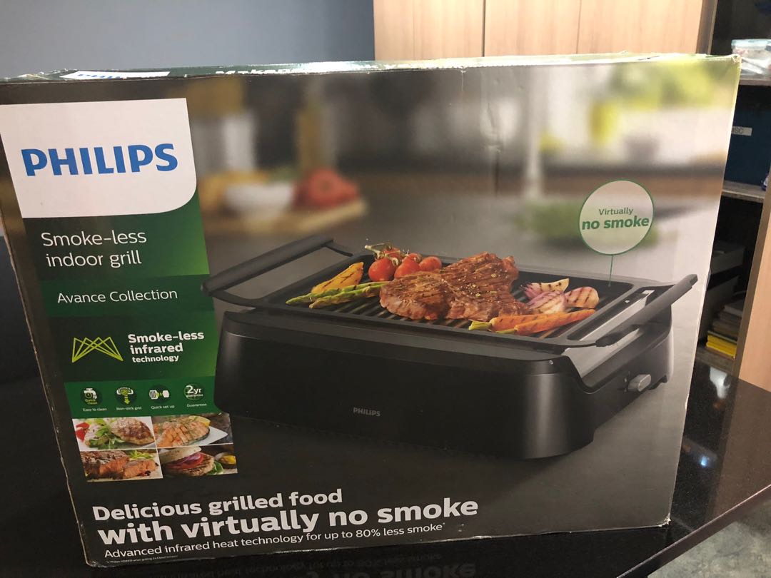 Philips Smokeless Indoor Grill HD6370/91, TV & Home Appliances, Kitchen