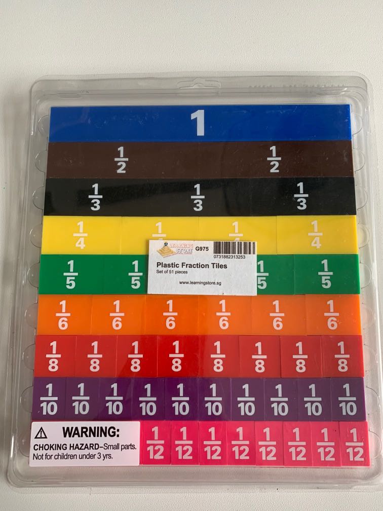 Plastic Fraction Tiles, Hobbies & Toys, Stationery & Craft, Craft Supplies & Tools on Carousell