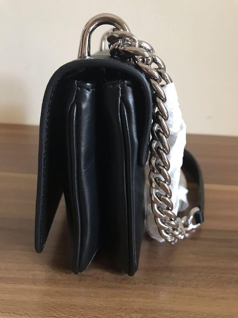 Prada Pattina Shoulder Chain BLACK Saffiano Leather Bag, Fesyen Wanita, Tas  & Dompet di Carousell