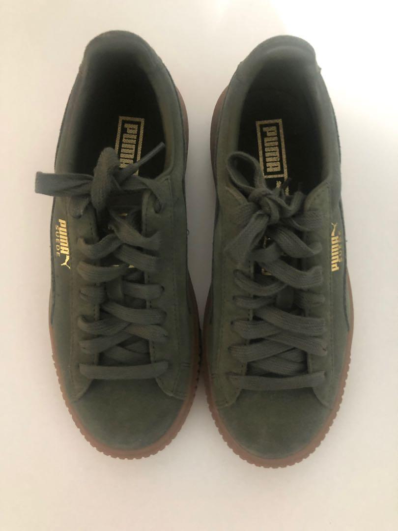 puma army green shoes