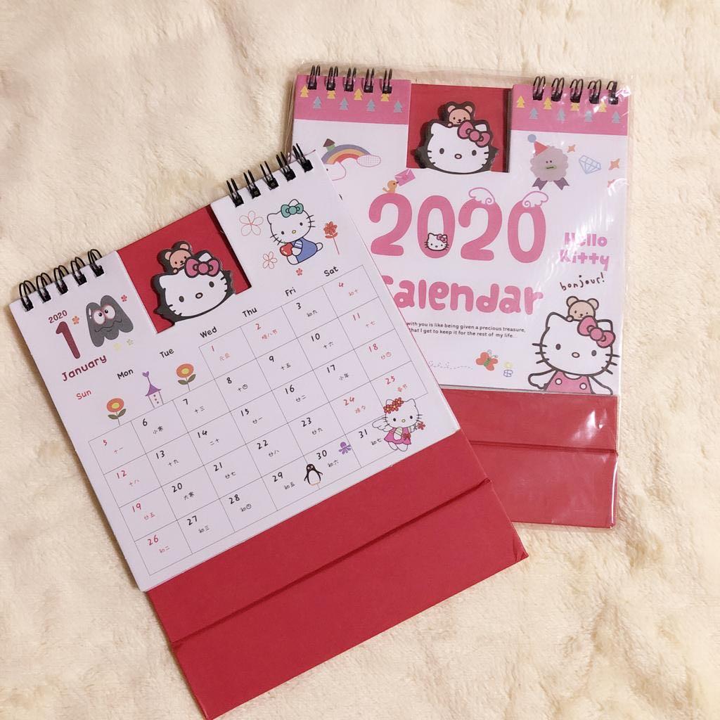 Ready Stock Hello Kitty Doraemon Desktop Calendar 2020 Small