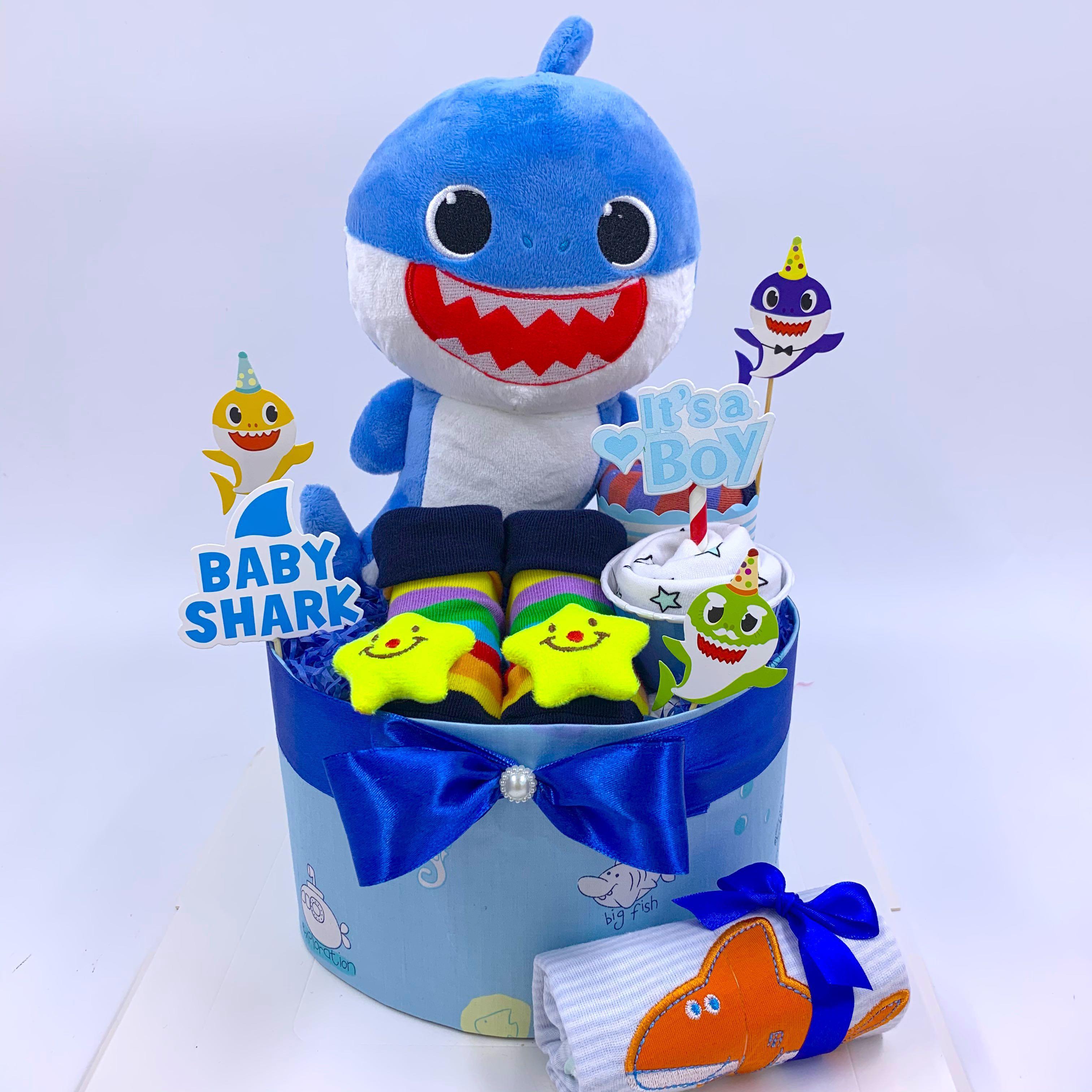 baby shark diaper cake