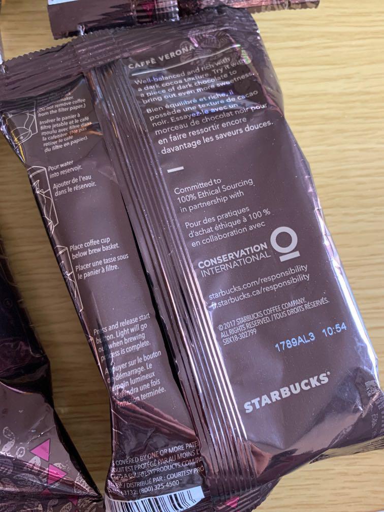 Starbucks Ground coffee filter pack, 嘢食 & 嘢飲, 飲料 Carousell