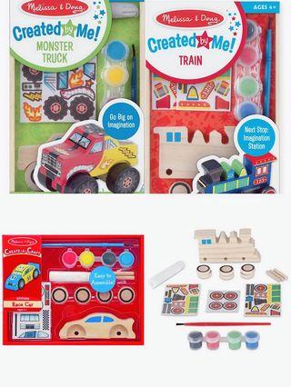 Melissa & Doug Decorate-Your-Own Wooden Craft Kits Set - Race Car and  Monster Truck