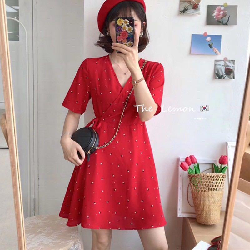 473 3 COLOURS red black mustard yellow summer dress flowy