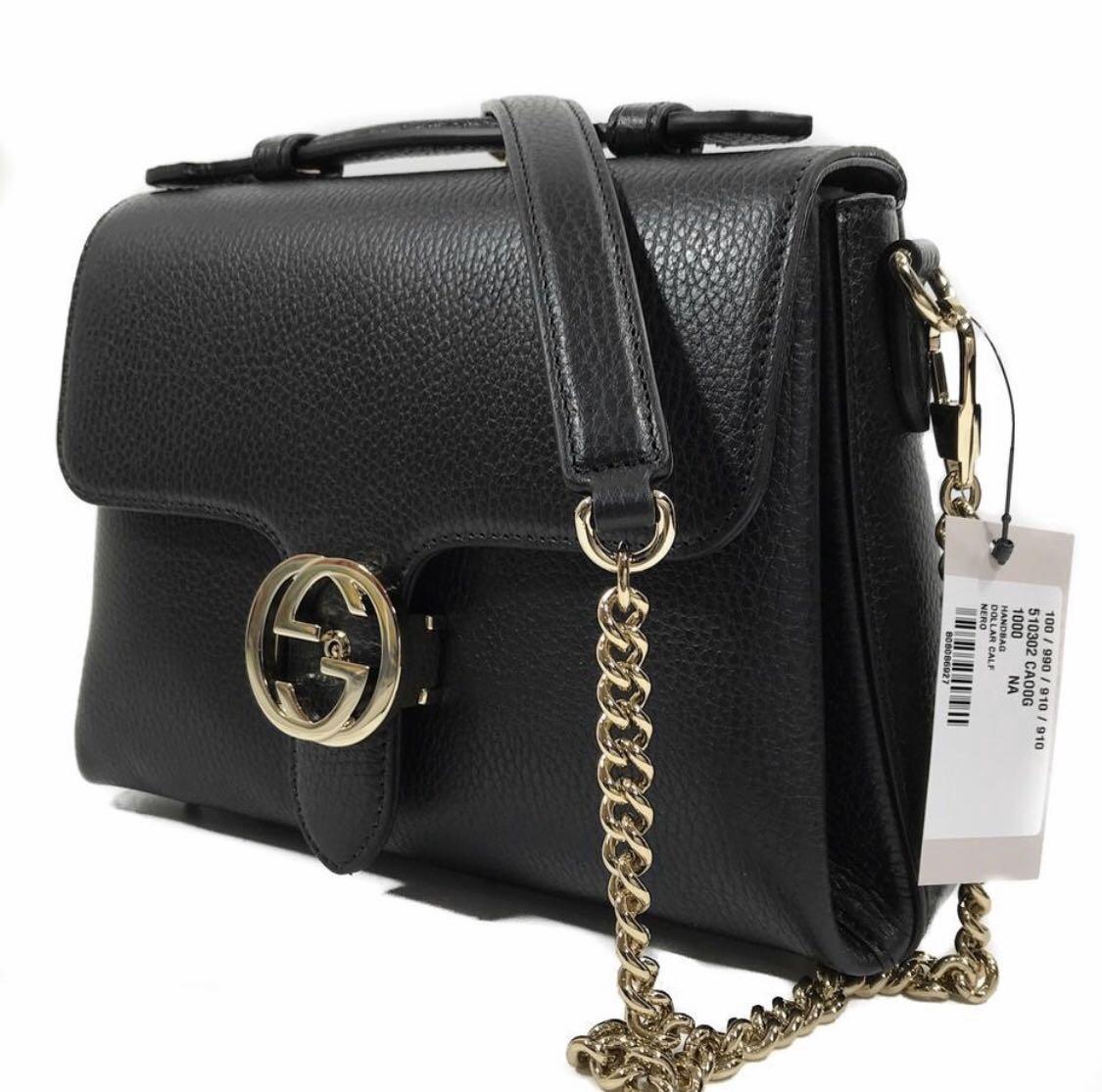 Gucci dollar calf nero bag clearance
