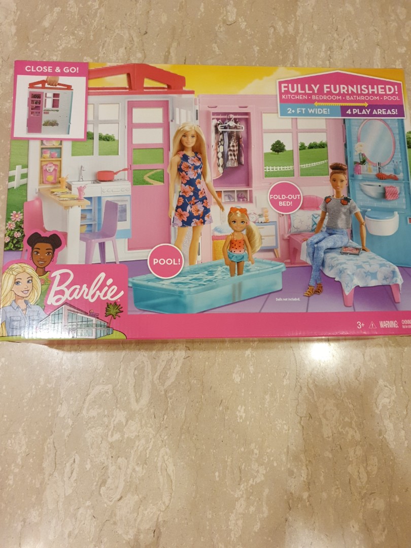 Barbie fully furnished close & store go house