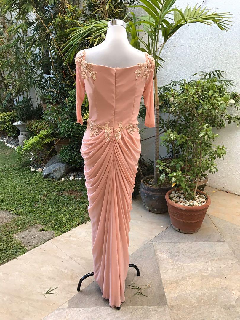 Blush pink ninang gown, Women's Fashion, Dresses & Sets, Evening