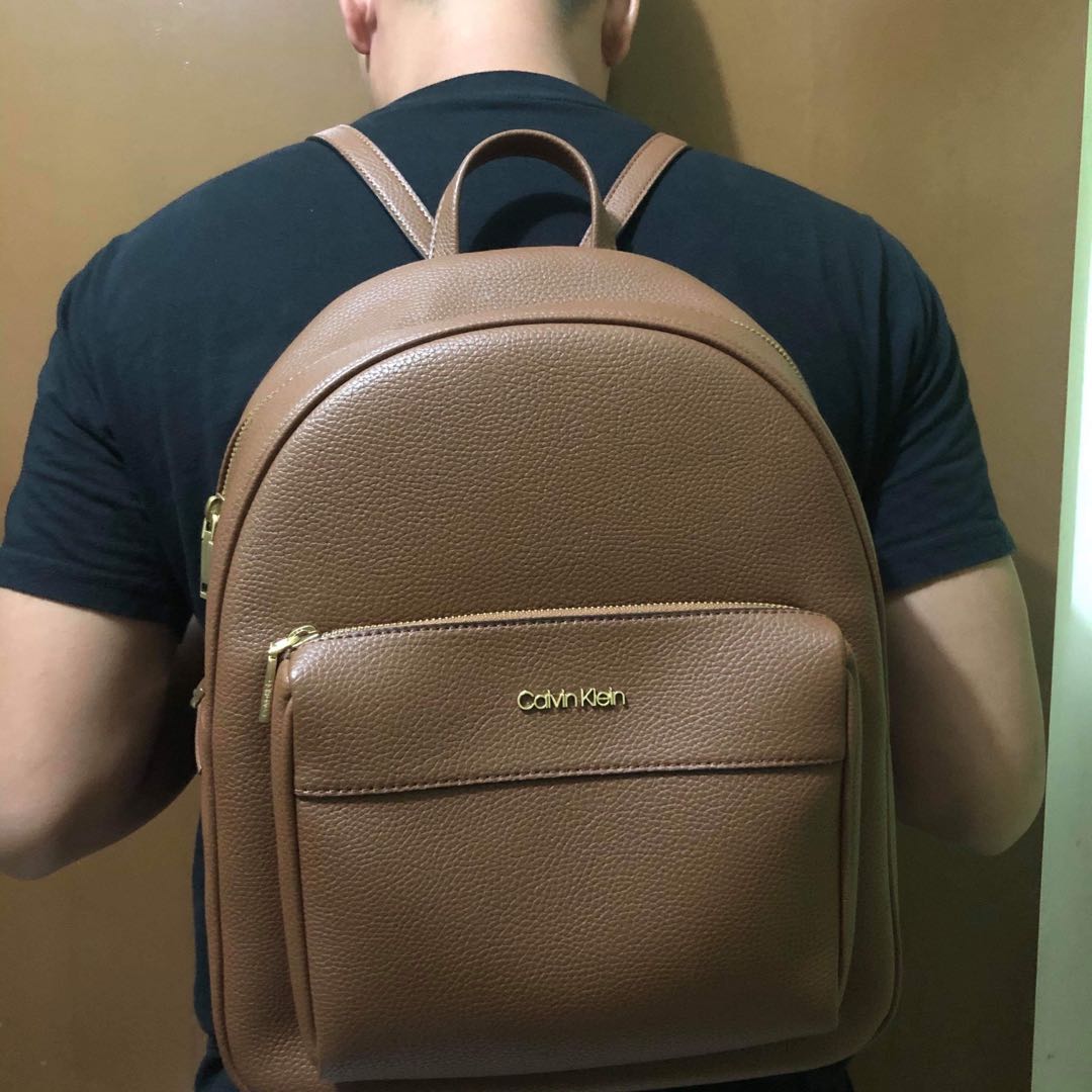 Calvin Klein Backpack Brown Luxury Bags Wallets on Carousell