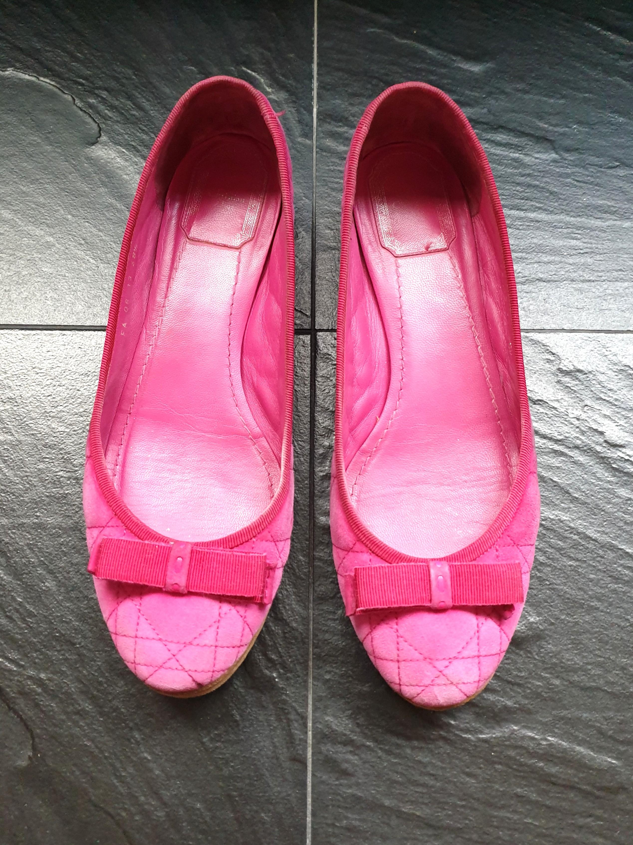 Christian Dior Pink Suede Ballerinas Women s Fashion Footwear