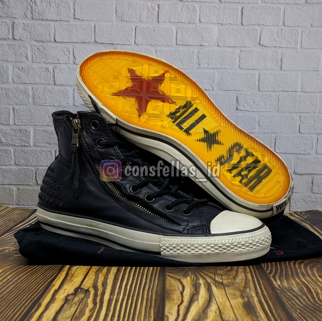 Converse John Varvatos Double Zip Studded Leather Black Fesyen