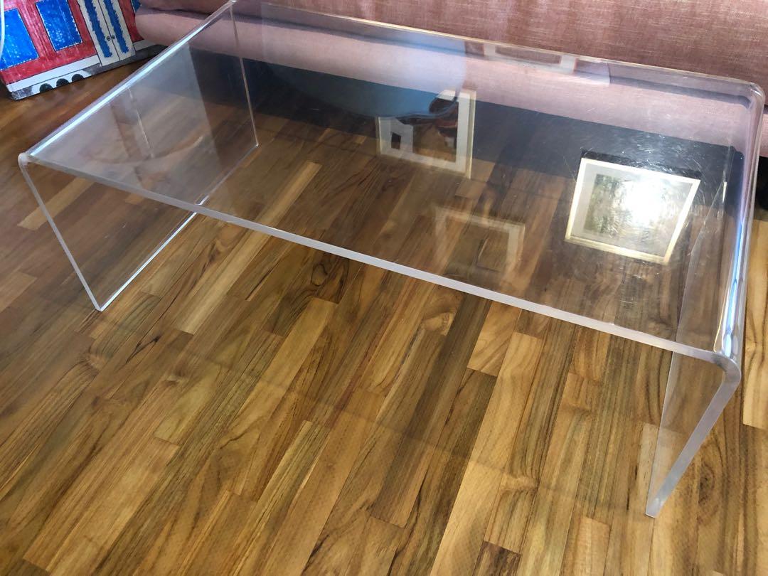 Crate Barrel Peekaboo Acrylic Coffee Table Furniture Tables Chairs On Carousell