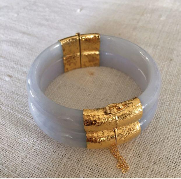 Jade bangle with shop gold clasp