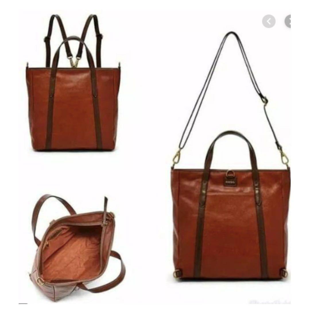 Fossil Sydney SM Backpack Bag Brown Brandy Women s Fashion Bags Wallets Cross body Bags on Carousell