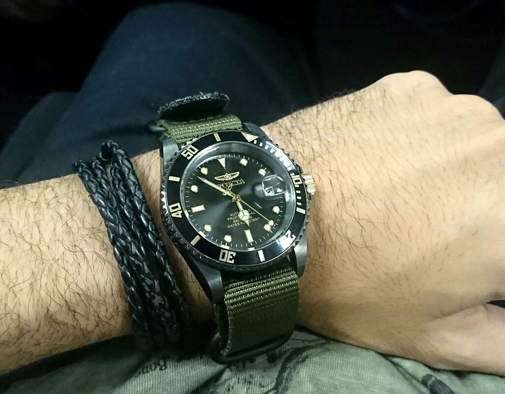Invicta Pro Diver Automatic Green Nylon Strap Army Look Men's Fashion, Watches & on Carousell