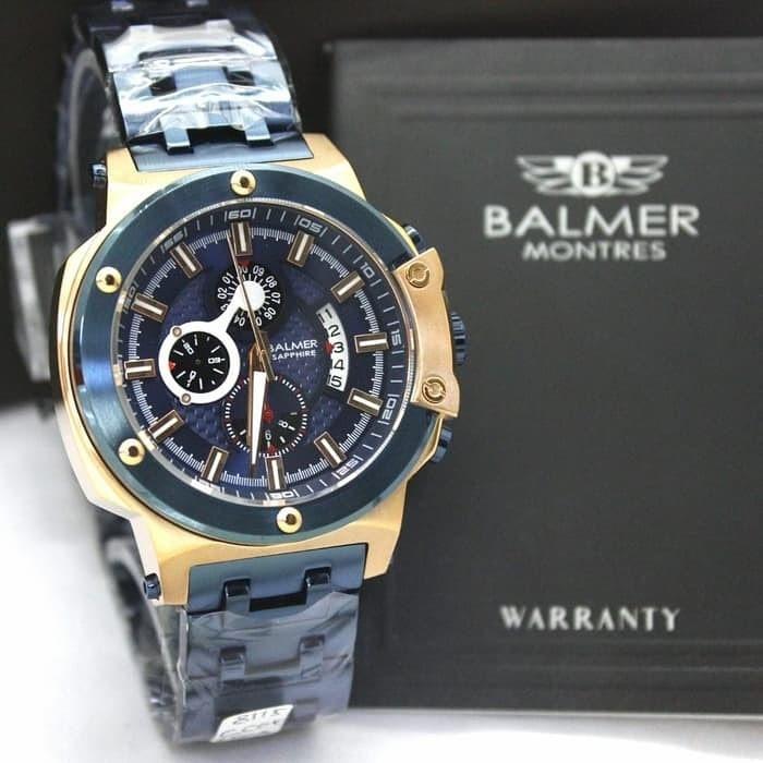 Jam Tangan Pria Balmer B 8115 Sapphire Rantai Biru Original Murah
