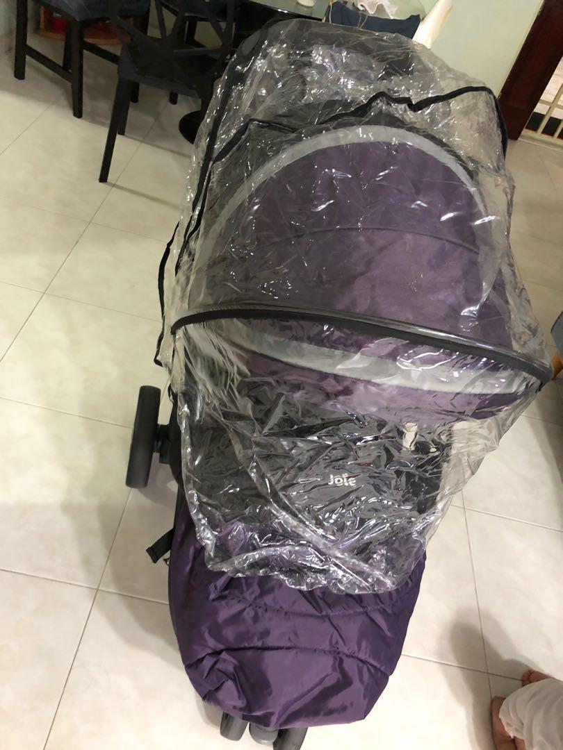 Joie litetrax 3 with free rain cover and foot muff, Babies & Kids