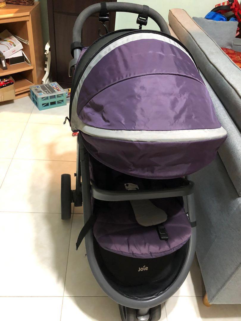 Joie litetrax 3 with free rain cover and foot muff, Babies & Kids