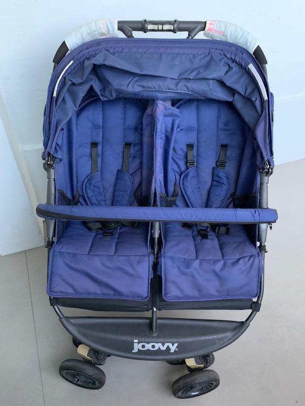 joovy double stroller blue