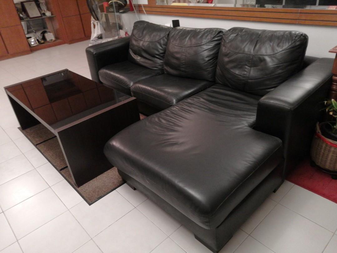 L Shaped Sofa set (includes featured table), Furniture & Home Living