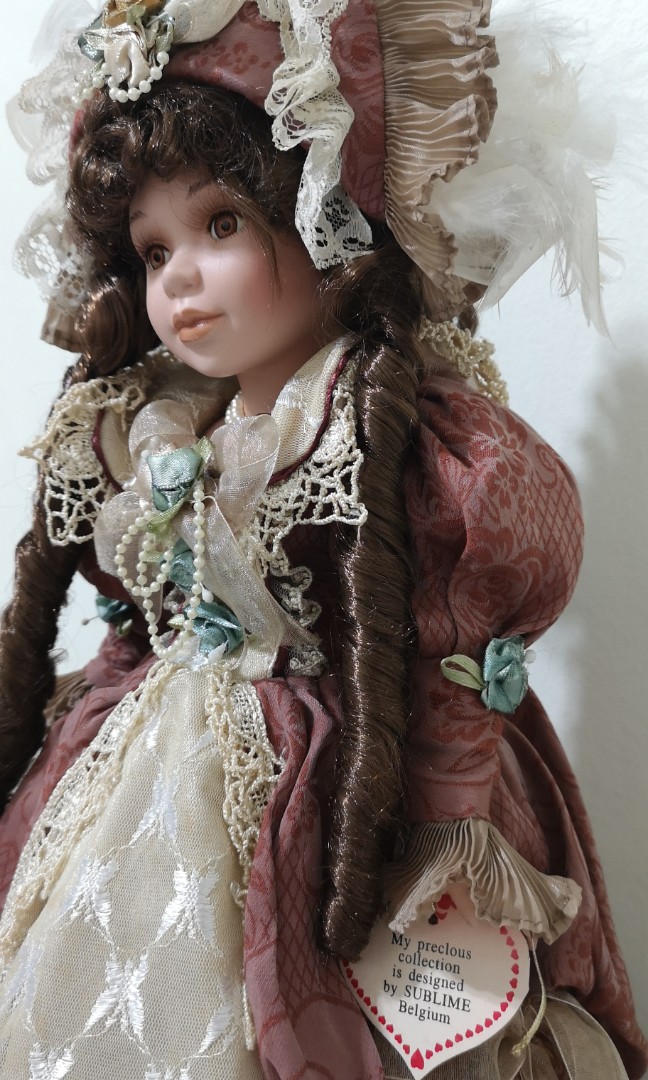LIMITED EDITION Porcelain Doll Vintage 1990 s BELGIUM 50cm