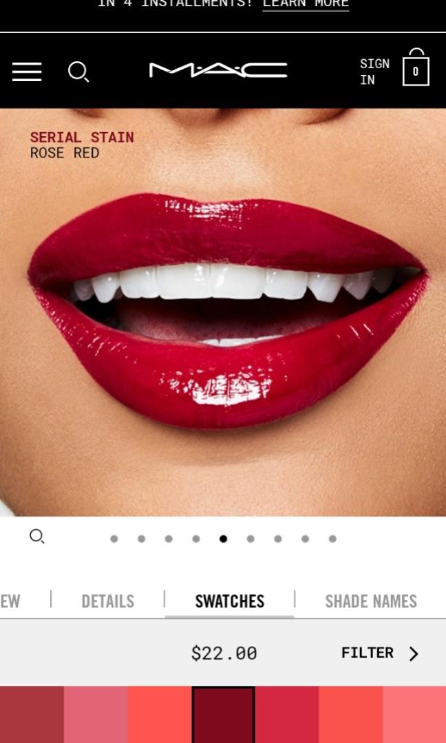 Mac cream lip stain shade 114 serial stain, Beauty & Personal Care