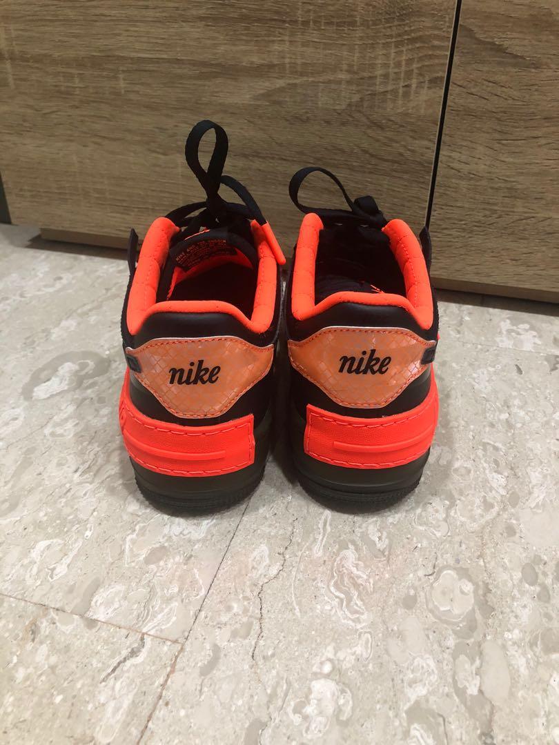 nike af1 shadow se black orange
