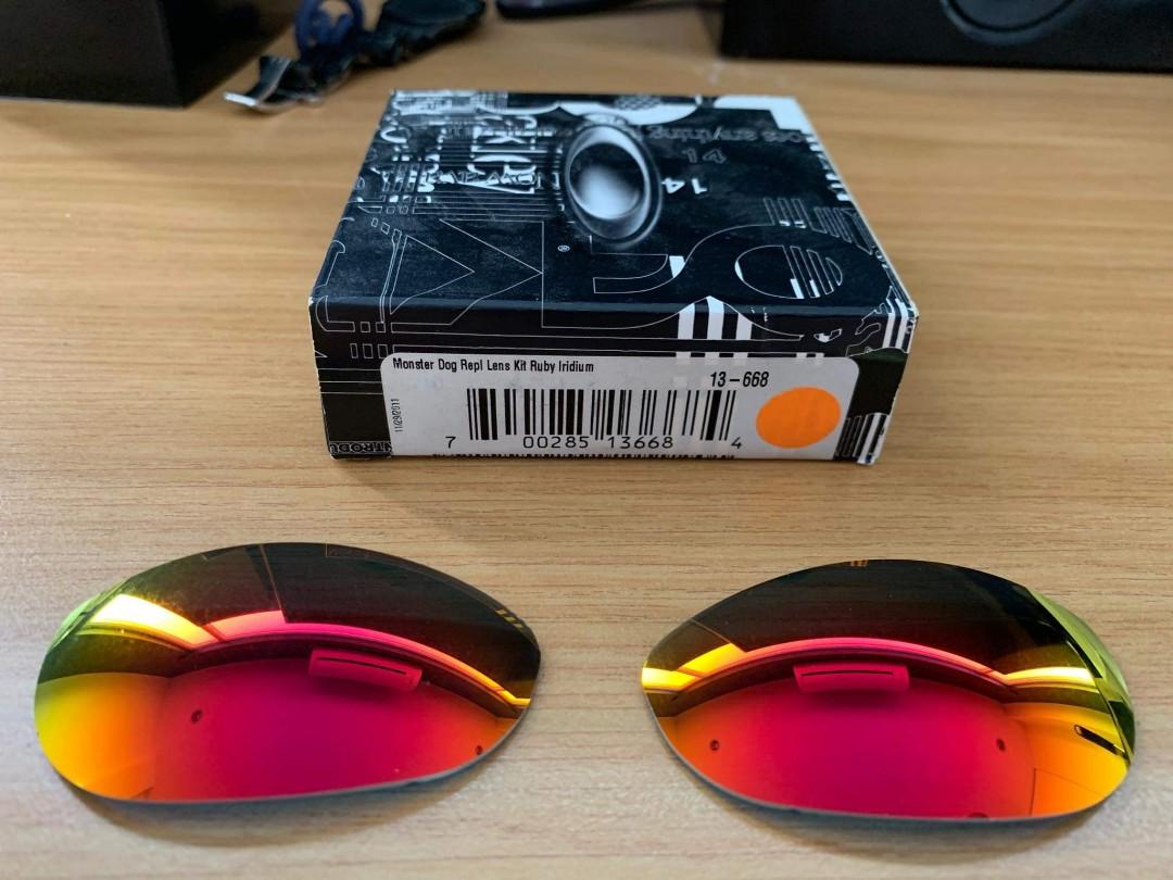 Oakley Monster Dog Repl Lens Ruby Iridium Men S Fashion Accessories Eyewear Sunglasses On Carousell