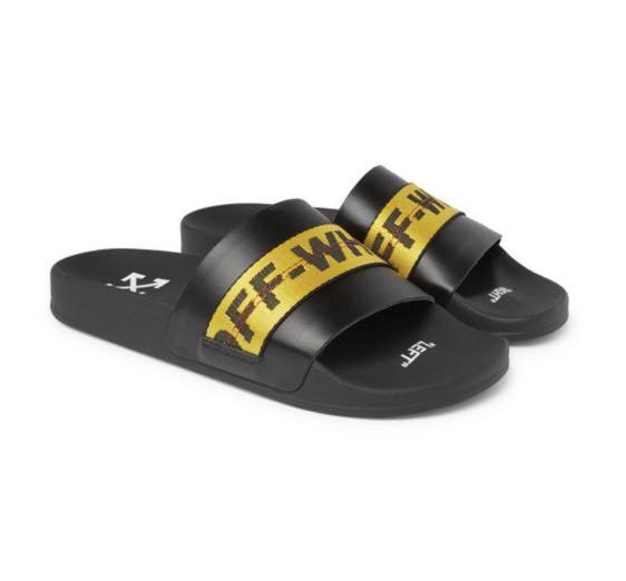 off white industrial slippers
